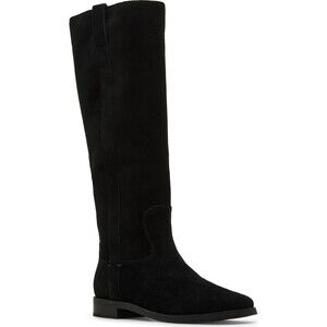 Blondo Deacon Women’s Waterproof Riding Boot Black Suede Size 7.5 Wide Calf NWT